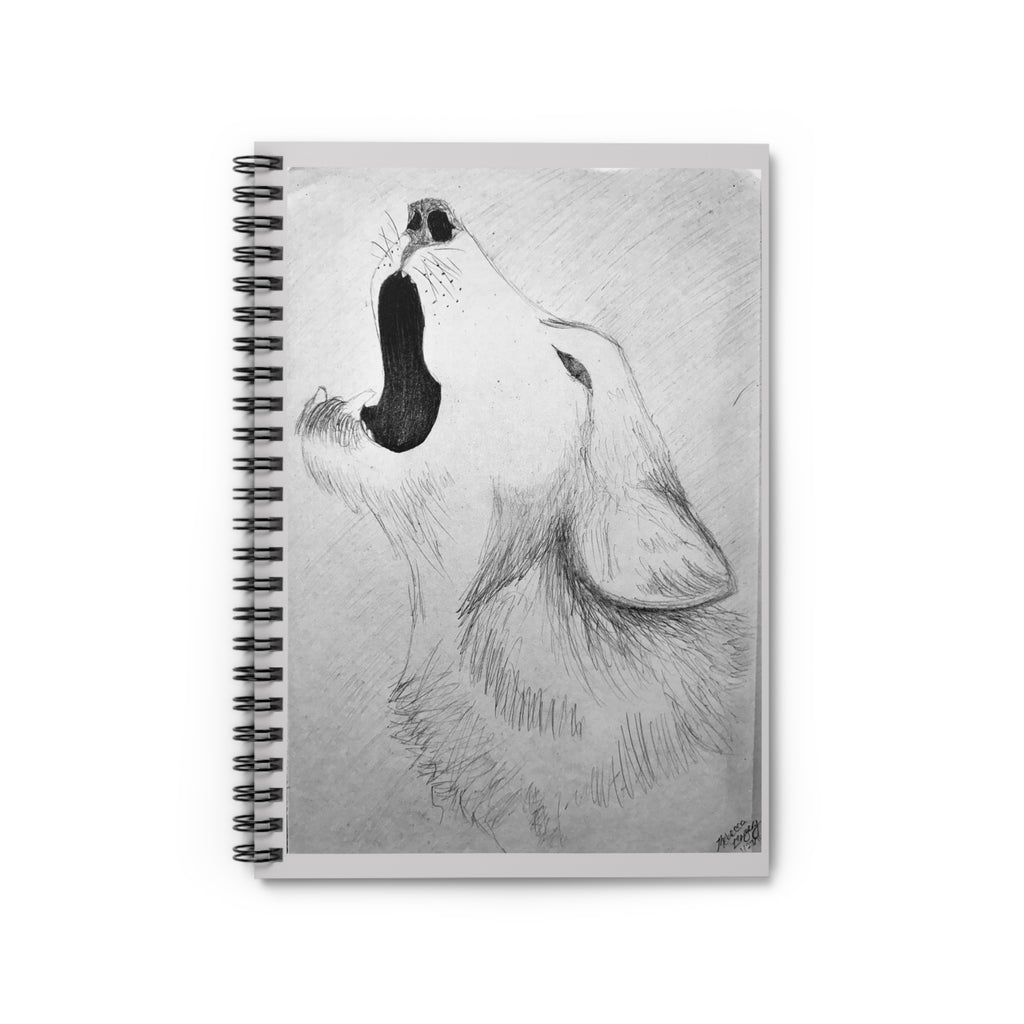 "Wolf Study" Spiral Notebook