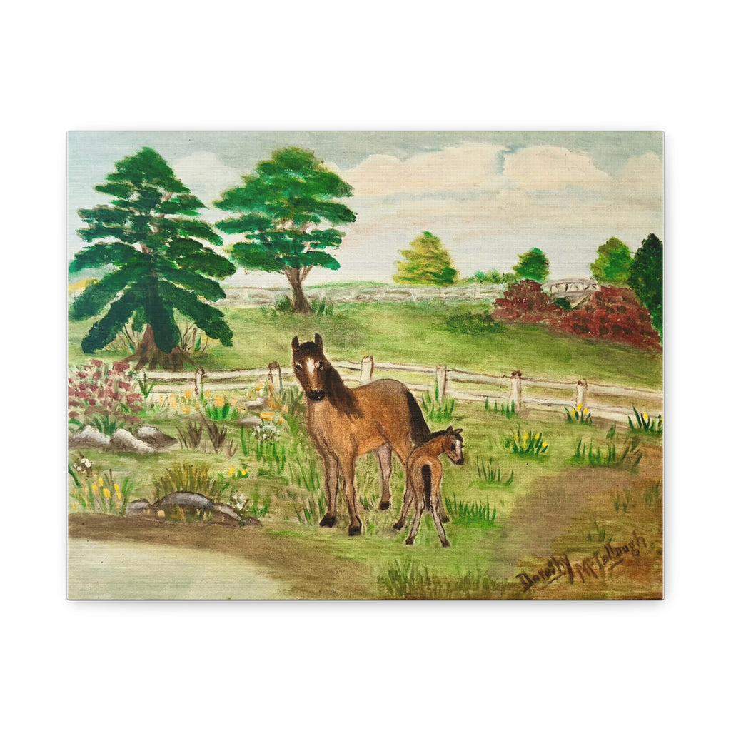 "Mare and Foal" Stretched Canvas