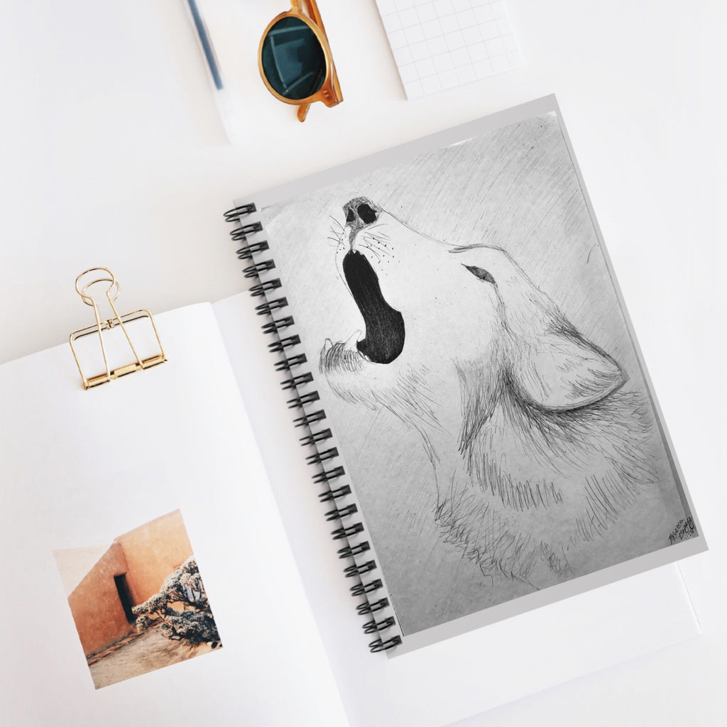 "Wolf Study" Spiral Notebook