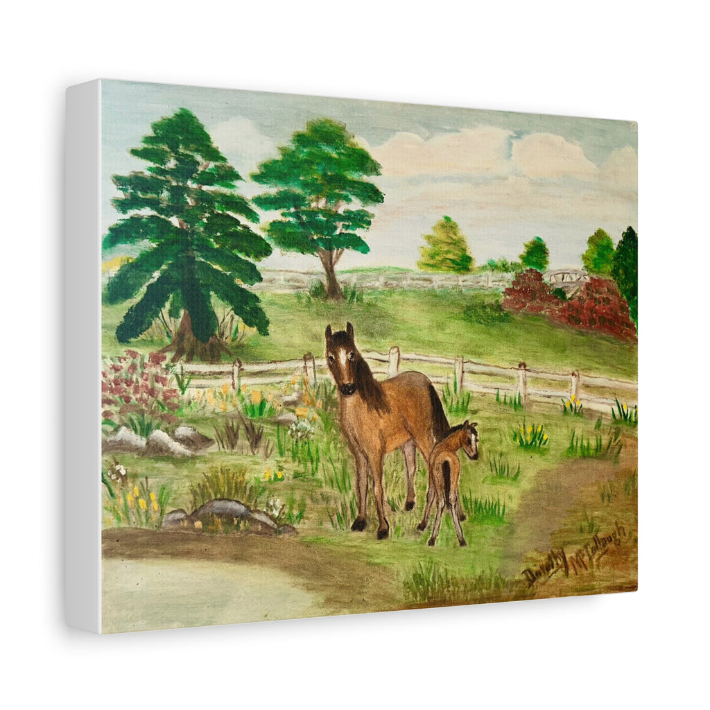 "Mare and Foal" Stretched Canvas