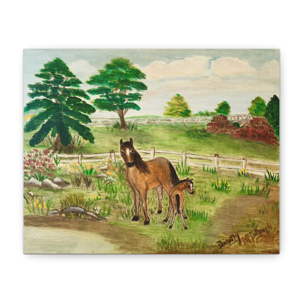 "Mare and Foal" Stretched Canvas